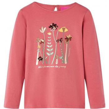 Camiseta infantil de manga larga estampado de flores