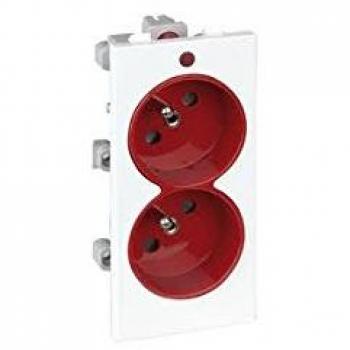 Simon S1/6/8 - Base Doble Schuko Cima Emborn Tornillo C/Obturador De Protección Y Piloto Ind