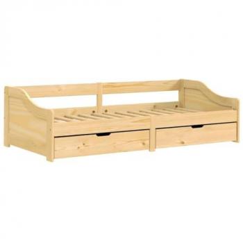 Sofá Cama IRUN 90x200cm con 2 Cajones de Madera Maciza de Pino