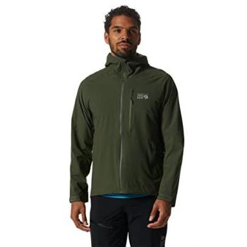 Mountain Hardwear Men's New Stretch Ozonic Waterproof Softshell Jacket - Surplus Green, Size L