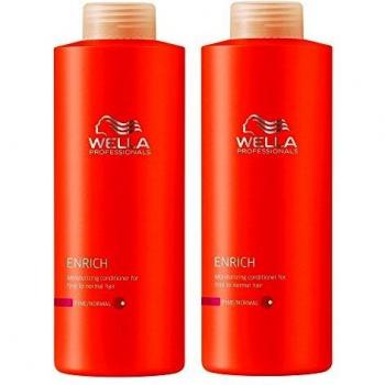 2 x WELLA Care enrich Acondicionador Hidratante Ender para fino hasta Cabello Normal 1000 ml