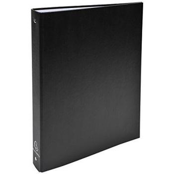 Exacompta 51371E - Carpeta forrada polipropileno 4 anillas, 30 mm, A4, negro, 1 unidad