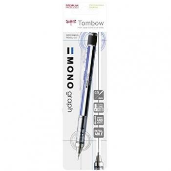Tombow Mono Graph - Portaminas goma de borrar integrada, multicolor