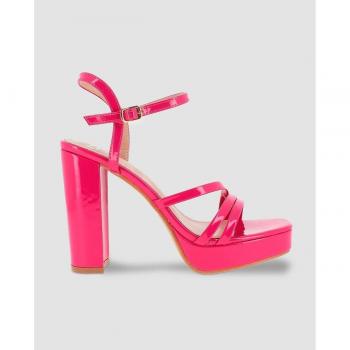 Sandalias de mujer con tiras en fucsia