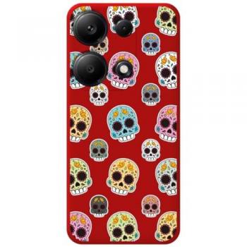 Funda Silicona Líquida Roja Catrina para Xiaomi Poco M6 Pro 4G