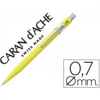 Portaminas caran d'ache 844 07mm cuerpo amarillo adornos cromados