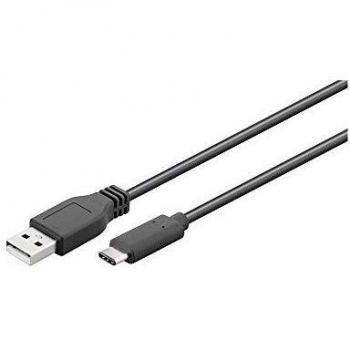 Goobay 55468 - Cable USB-C a USB-A 2.0, Longitud de 1.8m, Velocidad de Transferencia de 480 Mbit/s, Color Negro