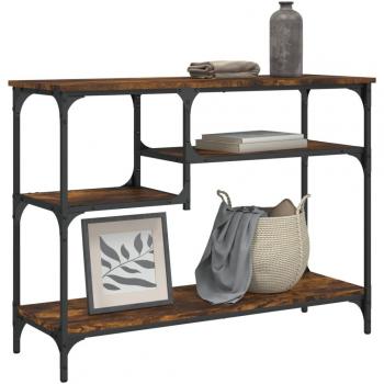 vidaXL Console Table with Shelves Smoked Oak 100x35x75 cm
