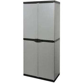 Armario Alto de Resina con 2 Puertas y 4 Estantes, Dimensiones 68x39,5x168 cm