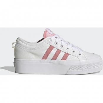 Adidas Women's Nizza Platform Sneakers - Cloud White/Super Pop/Core Black, Size 7 1/3 US