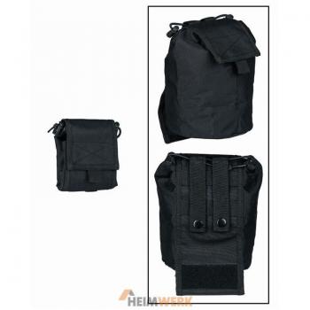 Bolso Táctico Colapsable Negro 100% Poliéster Miltec 11x4x13 cm
