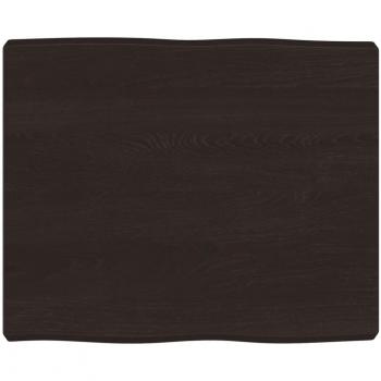 Tablero de mesa madera tratada roble borde natural marrón oscuro 60x50x(2-6)cm