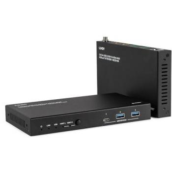Extensor de Red Lindy 100m Cat.6A con USB 3.2 Gen 1 y HDMI 4K60 HDBaseT