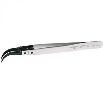Pinzas ESD Lindström TL 7CFR-SA de Carbono con Puntas Curvas Finas, 130 mm