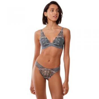 Sensual Spotlight Underwired Bra with Embroidery - Grey