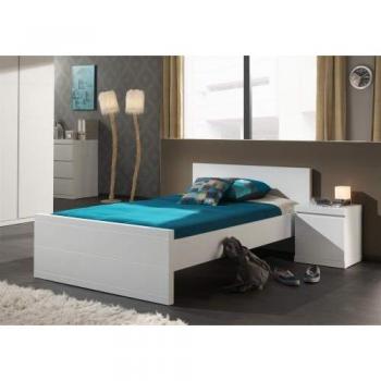 Cama Individual Lara 120x200 cm Madera Lacada Blanca