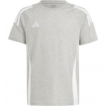 Camiseta de fútbol Adidas Tiro24 Infantil Gris, manga corta, diseñada para entrenamiento, talla 128