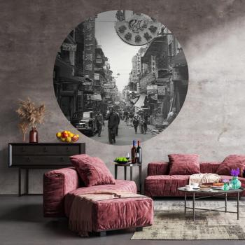 Papel pintado de pared redondo Hong Kong the Old Days 190 cm