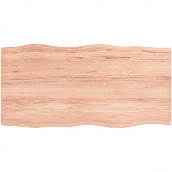 vidaXL Table Top Light Brown 80x40x(2-4) cm Treated Solid Wood Live Edge
