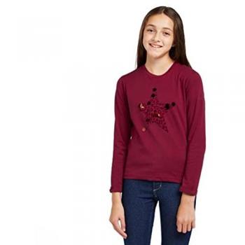 Regatta Wenbie III Kids' Long Sleeve T-Shirt - Cotton - Purple/Red - Size 5-6Y