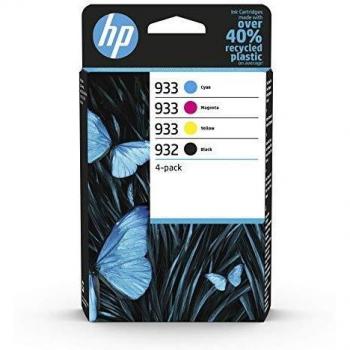 HP 932-933 6ZC71AE, Pack de 4, Cartuchos de Tinta Originales Negro, Cian, Magenta y Amarillo, compatible con impresoras de inyección de tinta HP Officejet 6100, 6600, 6700, 7110, 7130, 7140 y 7510
