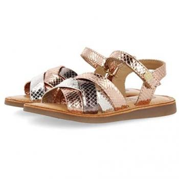 Gioseppo Sandalias Tricolor Piel Metalizada Oro Rosado Animal Print Niña Mantena