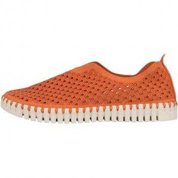 Zapatillas Deportivas de Mujer Ilse Jacobsen Tulip 3275 en Microfibra Reciclada Perforada Tono Teja con Suela Flexible de Caucho Natural y Tacón Bajo