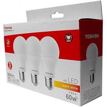 Toshiba Bombilla LED 2700 K E27, 8.5 W, Blanco, 6 x 6 x 11.4 cm