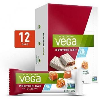 Vega - Vega 20g Barras de proteína a base de plantas Caja de caramelo salado - 12 Bares