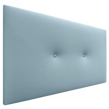 Cabecero de Polipiel Acolchado Liso con Botones 95x50cm - Celeste, para Camas 80/90, Diseño Moderno y Elegante