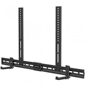 Amazon Brand - Eono Soporte de Barra de Sonido Universal para Barras con Orificios en la Parte Trasera o Inferior como Samsung LG Bose Sonos, Instalarse Encima o Debajo del TV; Soporte de Soundbar