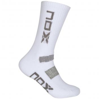 Calcetines Nox Hombre Padel Tenis Blanco Gris