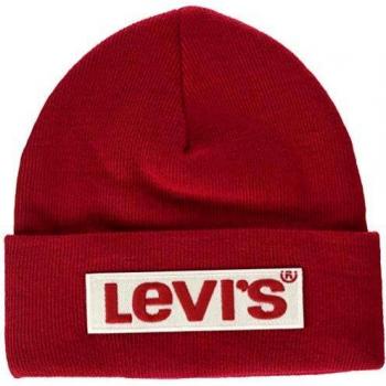 Levi\'s Big Box Tab Beanie Gorro de Punto, Rojo