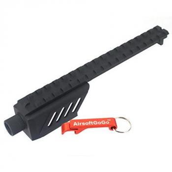 CYMA Barrel Extension Attachment & Mount Rail for Marui 18C, Cyma CM030 AEP by AirsoftGoGo