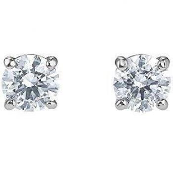 Pendientes Swarovski Attract de 5x5 mm, Cristales Blancos, Baño de Rodio