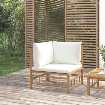 VidaXL Sofá esquinero de jardín estructura de bambú 65x69x69 cm