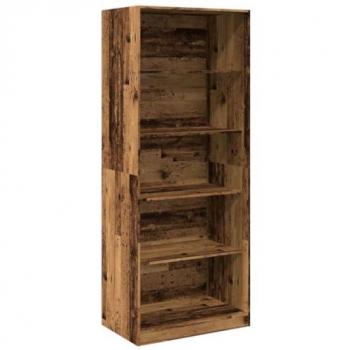 Armario de madera de ingeniería envejecida 80x50x200 cm Marrón
