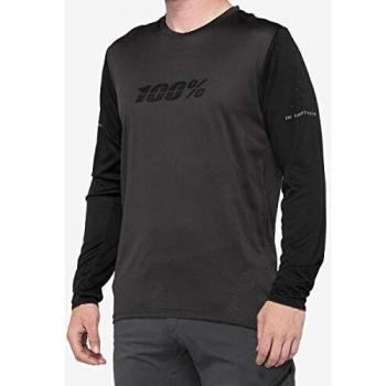 Camiseta de Manga Larga Hombre 100% Ridecamp Negro Ciclismo