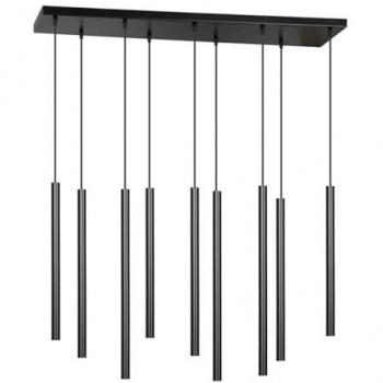 Lámpara de Suspensión Selter EPIKASA, Acero con recubrimiento de polvo, Color Negro, Dimensiones 92x120x22 cm