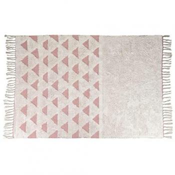 Adda Home Alfombra Tejida a Mano 170x240 Cm - Rosa / Blanco - Resistente y Duradera