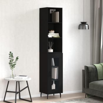 Aparador de madera contrachapada negro 34,5x34x180 cm vidaXL