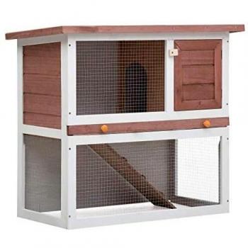 vidaXL Outdoor Rabbit Hutch 1 Door Brown Wood
