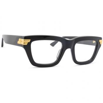 Bottega Veneta BV1190O 001 50 Black Transparent Sunglasses, Unisex, Size: 50 MM