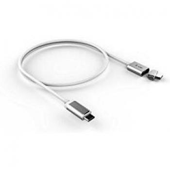 Cable de seguridad magnético USB-C (m) a USB-C (m), hasta 100 W, 1,8 m, plateado