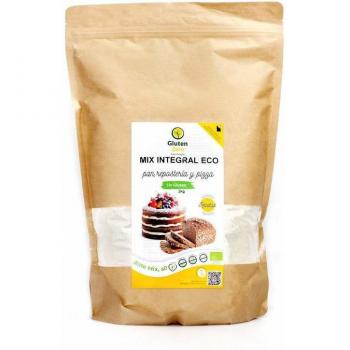 Harina Integral Eco Gluten Zero Mix Vegana 2 Kg - Sin Gluten para Pan, Repostería y Pizza