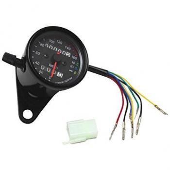 Motocicleta Universal de Doble Odómetro Velocímetro LED Señal de Luz de Fondo
