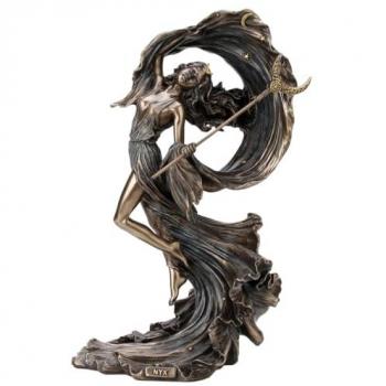 Figura Decorativa Diosa Griega Nyx de Resina Gris 27x11x16cm - Signes Grimalt By SIGRIS