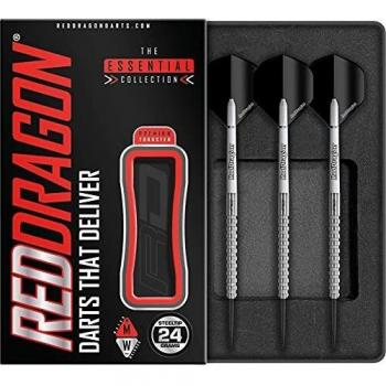 RED DRAGON Javelin: 24g Dardos de Tungsteno de Punta de Acero con Plumas y Eje de Dardos