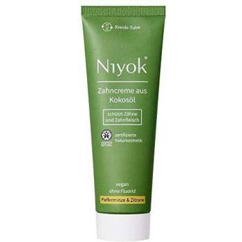 Dentífrico Natural de Coco, Menta y Limón Niyok (75ml) - Sin Fluor, Vegano, Cuidado Intensivo y Protección de Encías