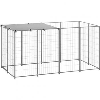 Silver Steel Dog Kennel 2.42 m²